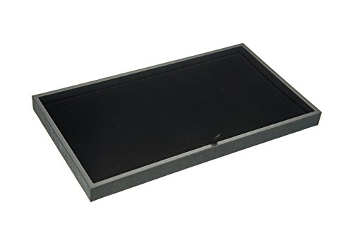 SE Black Cushioned and Flocked Jewelry Tray Insert - J37514F-PAD