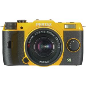 pentax q7 12.4mp mirrorless digital camera with 02 standard zoom 5-15mm f2.8-4.5 lens (yellow)