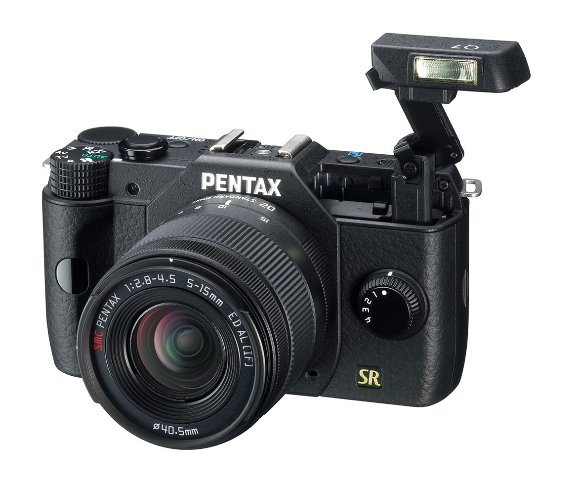 Pentax Q7 12.4MP Mirrorless Digital Camera with 02 Standard Zoom 5-15mm f2.8-4.5 and 06 Telephoto Zoom 15-45mm f2.8 Lenses (Black)