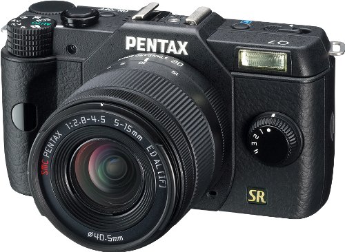 Pentax Q7 12.4MP Mirrorless Digital Camera with 02 Standard Zoom 5-15mm f2.8-4.5 and 06 Telephoto Zoom 15-45mm f2.8 Lenses (Black)