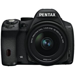 pentax k-50 16mp digital slr camera kit with da l 18-55mm wr f3.5-5.6 lens (black)