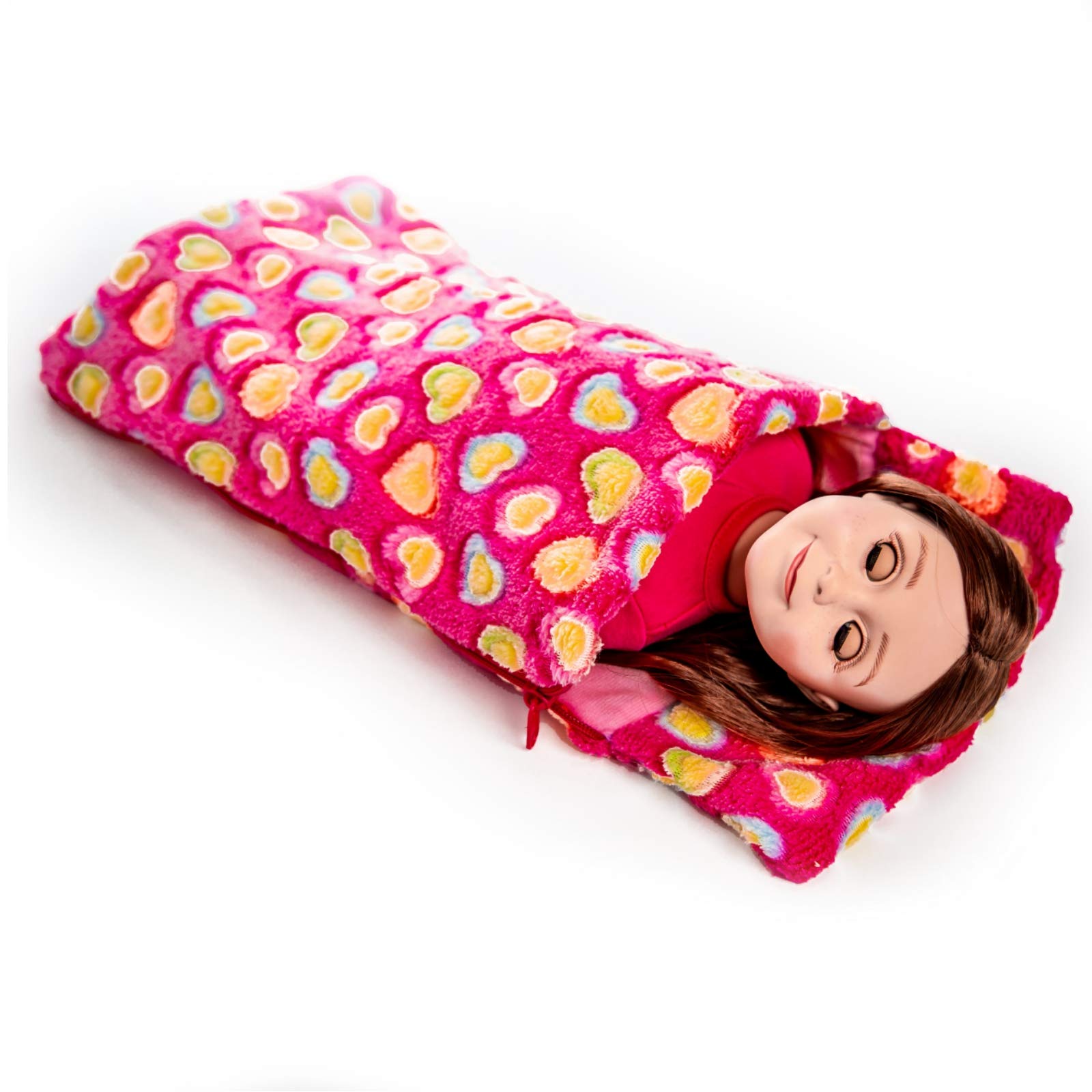 The Queen's Treasures 18 Inch Doll Accessories, Set of 2 Soft Sleeping Bag Bedding (1 Pink and 1 Purple), Compatible with American Girl