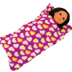 The Queen's Treasures 18 Inch Doll Accessories, Set of 2 Soft Sleeping Bag Bedding (1 Pink and 1 Purple), Compatible with American Girl