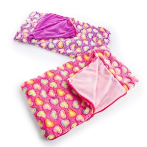 The Queen's Treasures 18 Inch Doll Accessories, Set of 2 Soft Sleeping Bag Bedding (1 Pink and 1 Purple), Compatible with American Girl