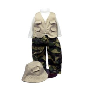 The Queen's Treasures 18 Inch Doll Clothes & Accessories, 4 Pc Fishing Outfit with Pants, Hat, Vest & Shirt, Compatible for Use with American Girl Dolls, Doll NOT Included