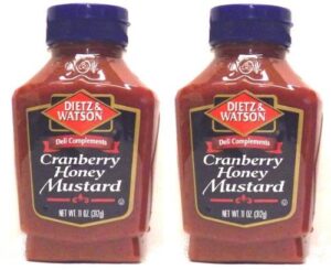 dietz & watson, deli compliments, cranberry honey mustard, 11oz bottle (pack of 2)