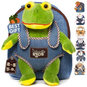 frog backpack for toddler, frog toys for kids 3-5, frog stuffed animal