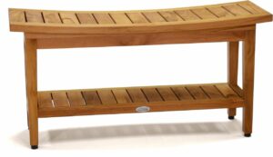 aquateak patented 36" maluku teak shower bench with shelf