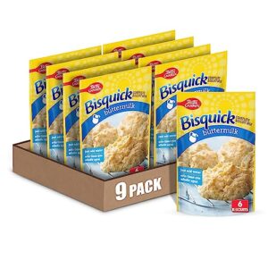 betty crocker bisquick complete buttermilk biscuit mix, just add water, 7.5 oz. (pack of 9)