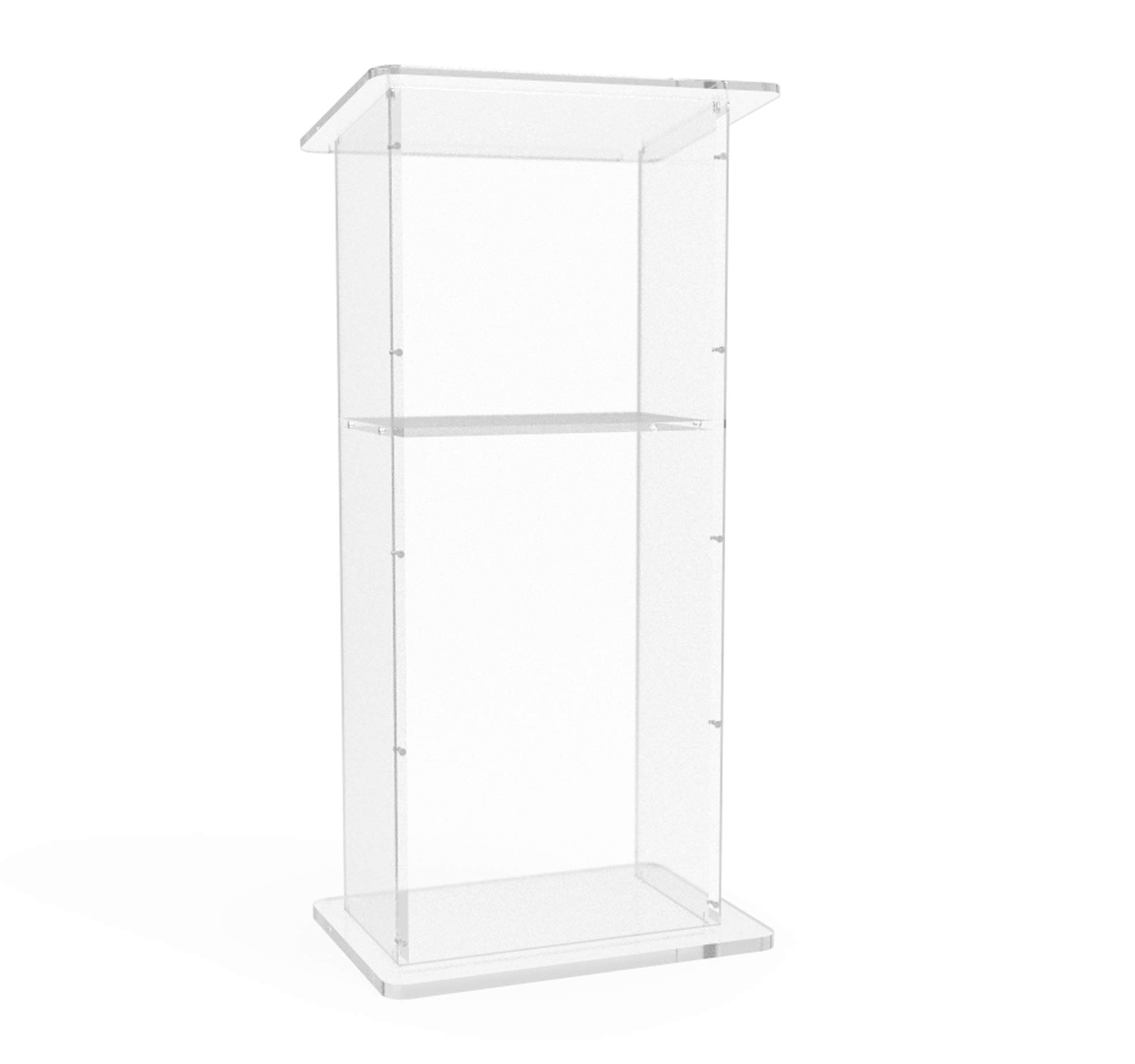 FixtureDisplays® Clear Acrylic Lucite Podium Pulpit Lectern 45" Tall 1803-2