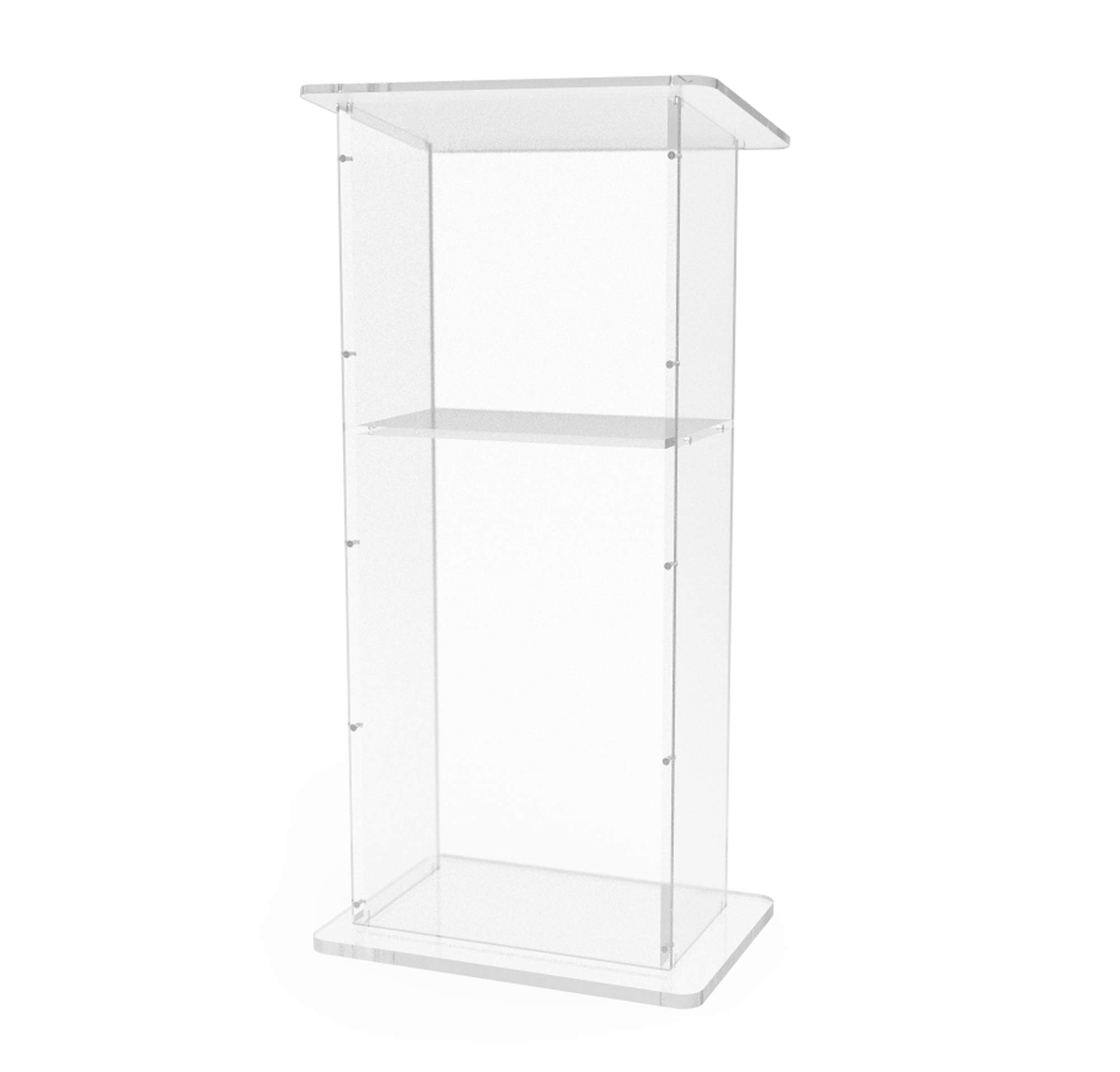 FixtureDisplays® Clear Acrylic Lucite Podium Pulpit Lectern 45" Tall 1803-2