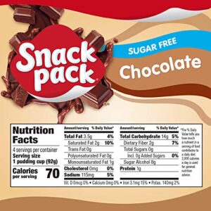 Snack Pack Sugar-Free Chocolate Pudding Cups, 4 Count, 12 Pack