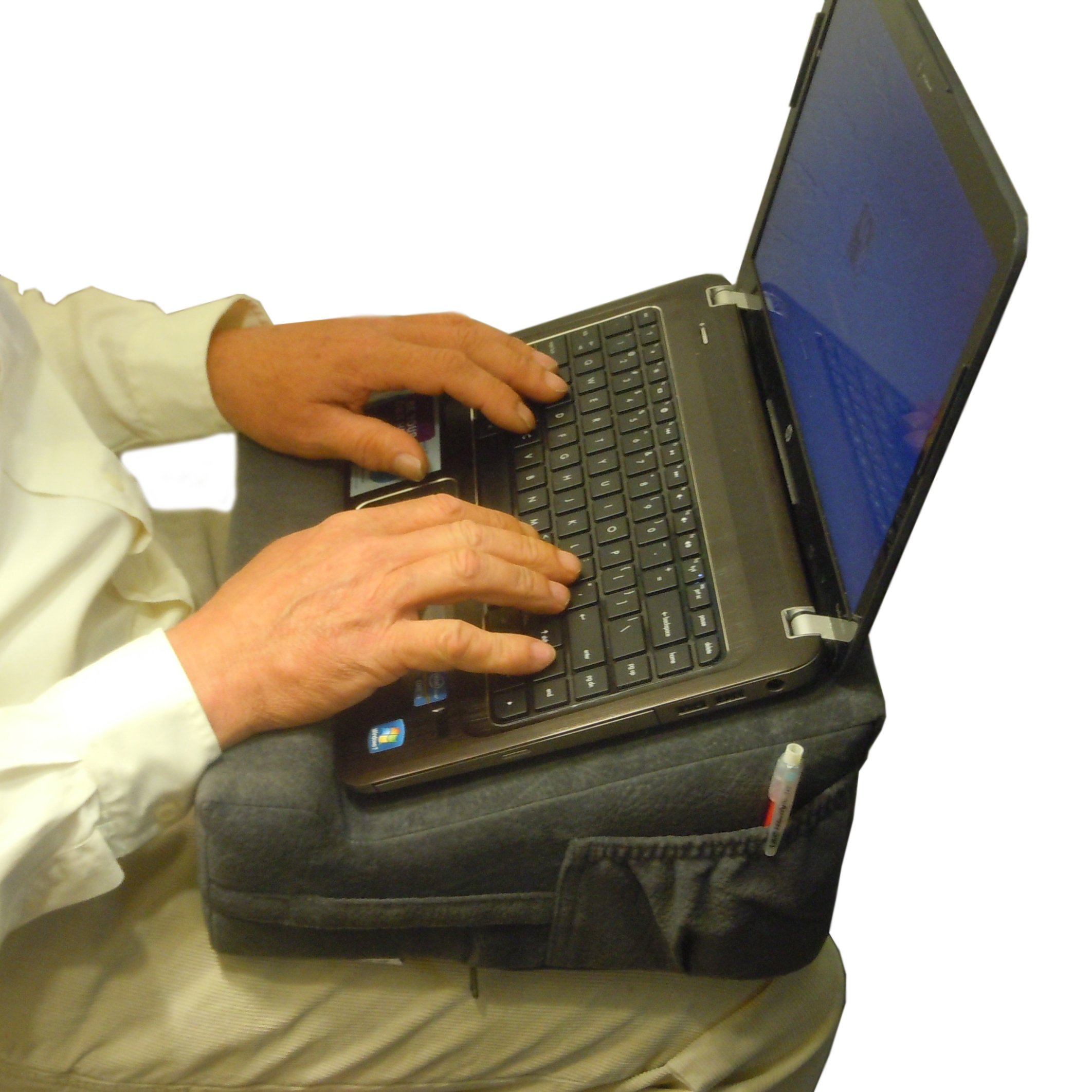 Laptop Easel, Lap Desk Pillow. Ergonomic Laptop Computer Desk & Desktop Book Stand with Orthopedic Wrist Support.
