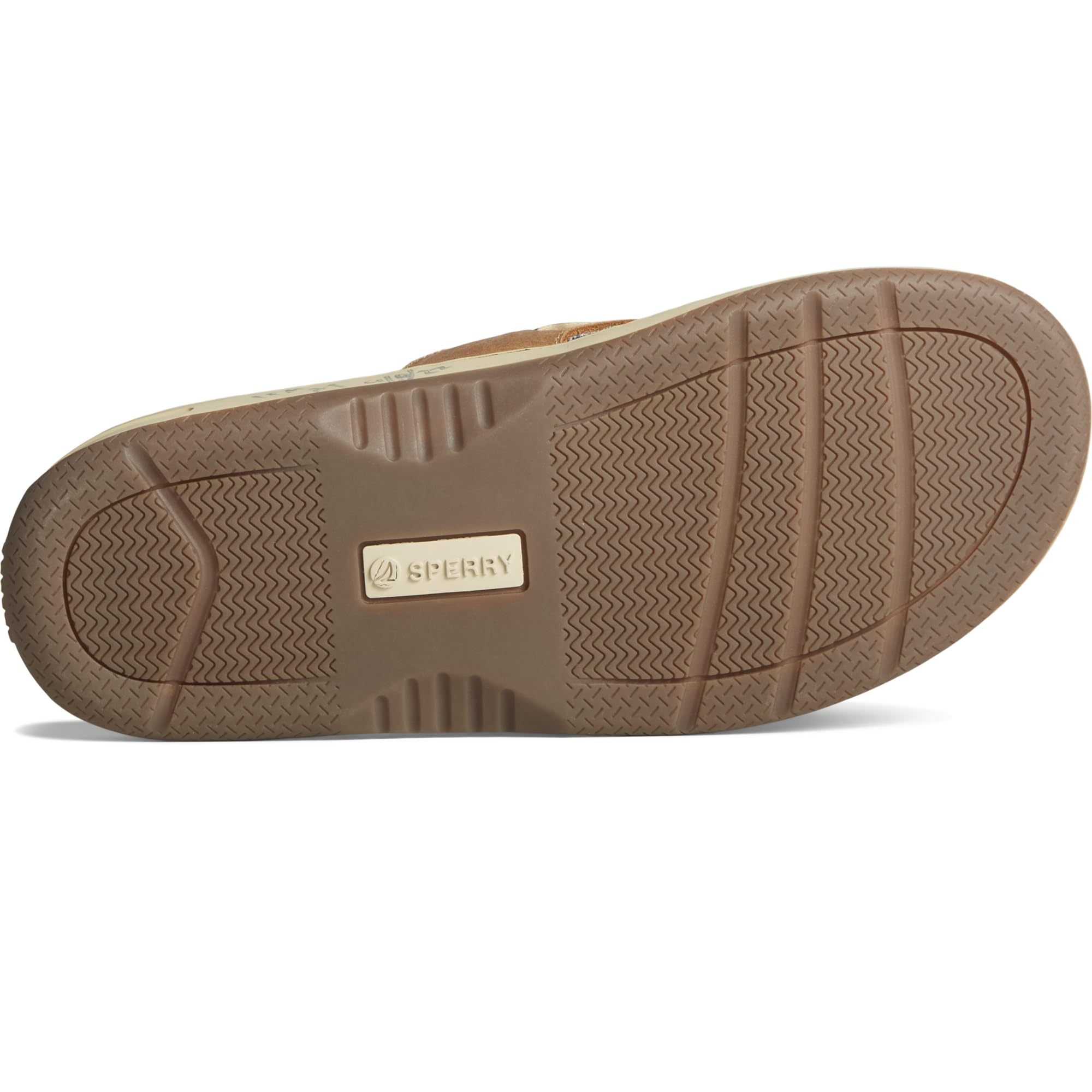 Sperry Mens Baitfish Thong Sandals, Dark Tan, 12