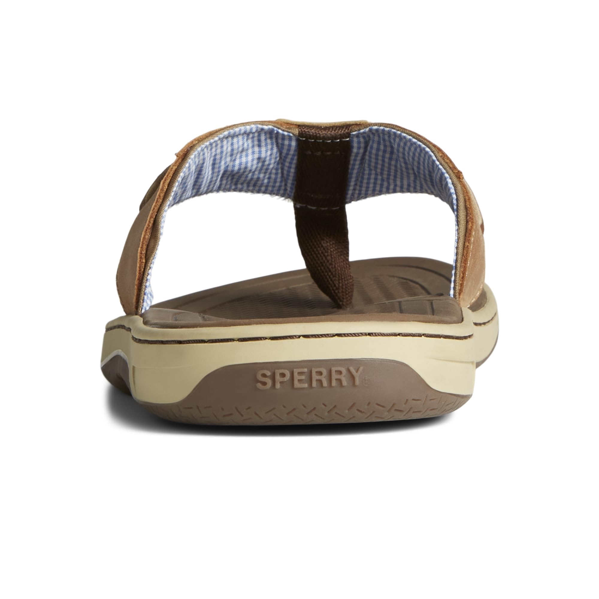 Sperry Mens Baitfish Thong Sandals, Dark Tan, 12