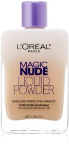 l'oreal paris magic nude liquid powder bare skin perfecting makeup spf 18, light ivory, 0.91 ounces