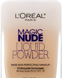 L'Oreal Paris Magic Nude Liquid Powder Bare Skin Perfecting Makeup SPF 18, Light Ivory, 0.91 Ounces