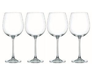 nachtmann vivendi collection, red wine glasses, set of 4, made of crystal glass, clear, long stem, ideal for cabernet, burgundy, pinot noir, bordeaux, dishwasher safe
