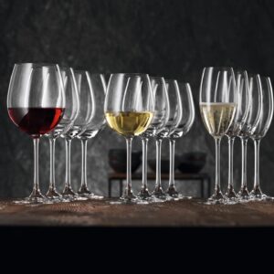 Nachtmann Vivendi Collection, Red Wine Glasses, Set of 4, Made of Crystal Glass, Clear, Long Stem, Ideal for Cabernet, Burgundy, Pinot Noir, Bordeaux, Dishwasher Safe