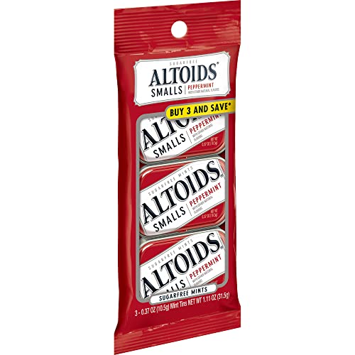 Wrigley's Altoids Smalls Peppermint Sugarfree Mint, 0.37 Ounce, 3 Count