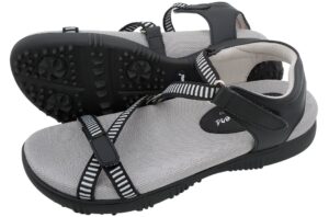 sandbaggers galia women's golf sandals (5, black)