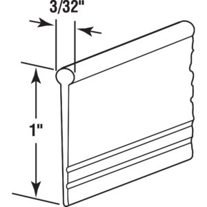 Prime-Line M 6184 Vinyl Shower Door Bottom Sweep, 37 In. x 1 In. Strip, Clear (Single Pack)