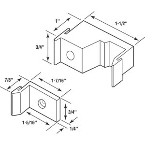 Prime-Line M 6218 Sliding Shower Door Bumper and Jamb Guide, 1-1/2 In. Width, Plastic (2 Sets), White