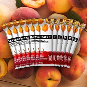 That's it. Apple + Apricot 100% Natural Real Fruit Bar, Best High Fiber Vegan, Gluten Free Healthy Snack, Paleo for Children & Adults, Non GMO No Added Sugar, No Preservatives Energy Food (12 Pack)