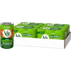 v8 low sodium original 100% vegetable juice, 5.5 oz. can (4 packs of 6, total of 24)