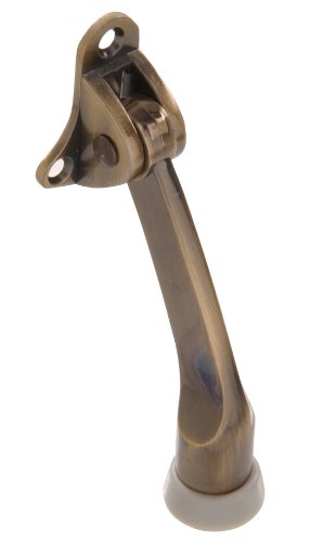 The Hillman Group 851804 4-Inch Kickdown Door Stop, Antique Brass