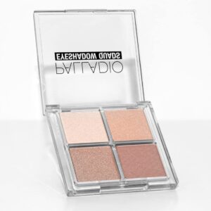 Palladio Eyeshadow Quads, Velvety Pigmented Blendable Matte, Metallic and Shimmer Finishes, Creamy Formula, Four Way Quad Eye Shadow Palette, Talc-Free (Ballerina)