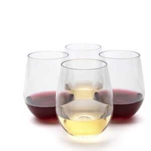d'eco unbreakable stemless wine glasses (set of 8, 20oz ea) - reusable shatterproof sangria and wine glassware - perfect for hosting & entertaining