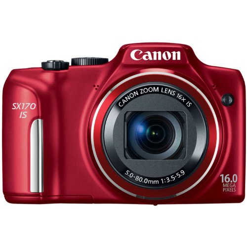 Canon PowerShot SX170 IS 16.0 MP Digital Camera, Red (discontinued by manufacturer)