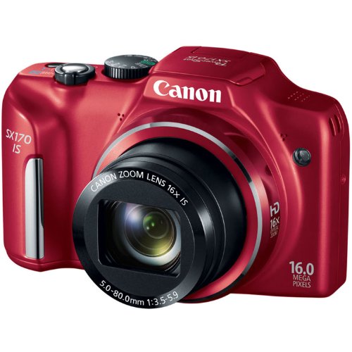 Canon PowerShot SX170 IS 16.0 MP Digital Camera, Red (discontinued by manufacturer)