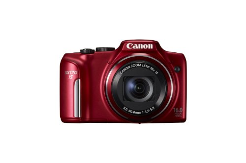 Canon PowerShot SX170 IS 16.0 MP Digital Camera, Red (discontinued by manufacturer)