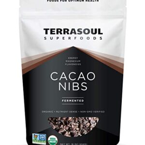 Terrasoul Superfoods Raw Organic Cacao Nibs, 16 Oz, Superfood Crunch for Smoothie Bowls, Nut Butter Spreads, Oatmeal and DIY Chocolate Creations