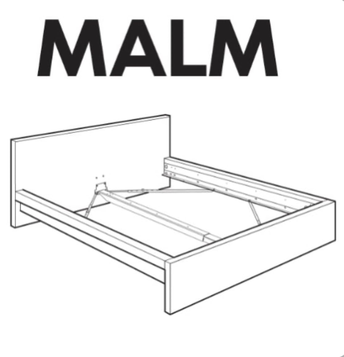 IKEA MALM Bed Frame Hardware (Compatible with Low & High Malm Bed Frame) Replacement Parts for Assembling Beds