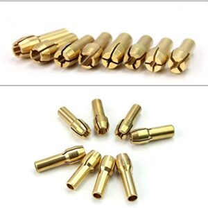 ALLmuis 2 Set of Brass Collet Fits Dremel Rotary Tools Including 1mm/1.6mm/2.3mm/3.2mm