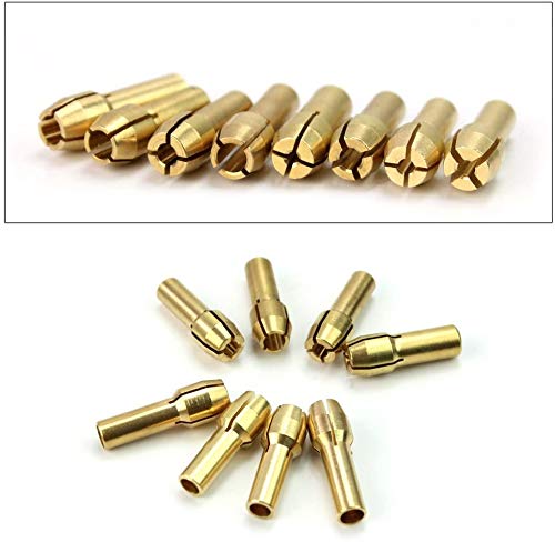 ALLmuis 2 Set of Brass Collet Fits Dremel Rotary Tools Including 1mm/1.6mm/2.3mm/3.2mm