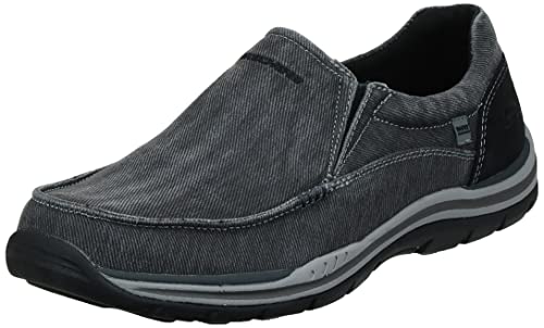 Skechers Men's Expected Avillo Moccasin, Black, 9.5 Medium US