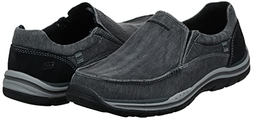 Skechers Men's Expected Avillo Moccasin, Black, 9.5 Medium US