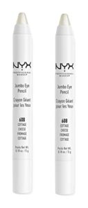 pack of 2 nyx jumbo eye pencil, cottage cheese 608