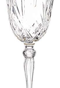 Lorren Home Trends Siena Collection Crystal White Wine Glass with Gold Band Design, Set of 4,6 fl oz