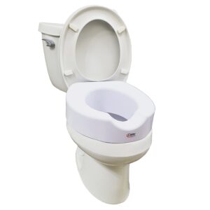 carex toilet seat riser with quick-lock, raised toilet seat adds 4 inches of height to toilet - toilet seat lifter with 300 pound weight capacity, slip-resistant