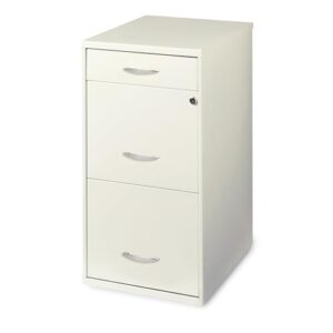 hirsh industries space solutions metal 3 drawer file cabinet with pencil drawer pearl white