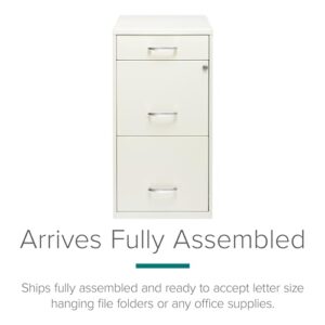 Hirsh Industries Space Solutions Metal 3 Drawer File Cabinet with Pencil Drawer Pearl White