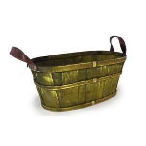 The Lucky Clover Trading Small Woodchip Bushel Basket, Green