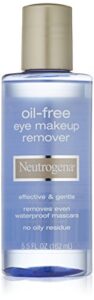 neutrogena gentle oil-free eye makeup remover & cleanser for sensitive eyes, non-greasy makeup remover, removes waterproof mascara, dermatologist & ophthalmologist tested, 5.5 fl. oz ( pack of 3)