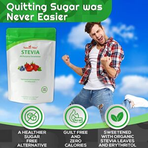 Natural Mate Zero Calorie Sweetener, 16 oz - Organic Stevia Granular Powder Blended with Erythritol - 2:1 Sugar Replacement for Keto, Paleo, Low GI