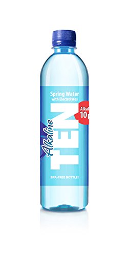 TEN Alkaline Spring Water, pH 10, High in Electrolytes, 16.9 Fl Oz (Pack of 24)